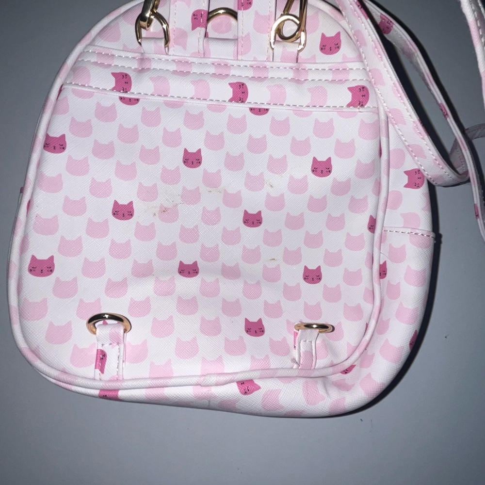 Pink Cat Patterned Backpack - image 5